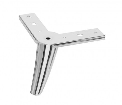 Pied de meuble d'angle chrome poli