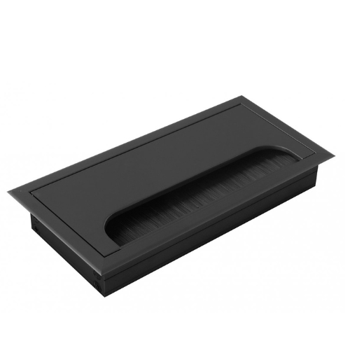Passe câble aluminium rectangulaire 80*160 couleur Noir