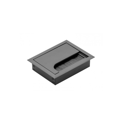 Passe-câble Rectangulaire 160x80 Mm - Alliage Aluminium Avec Brosse, Pour Bureau, Réunion